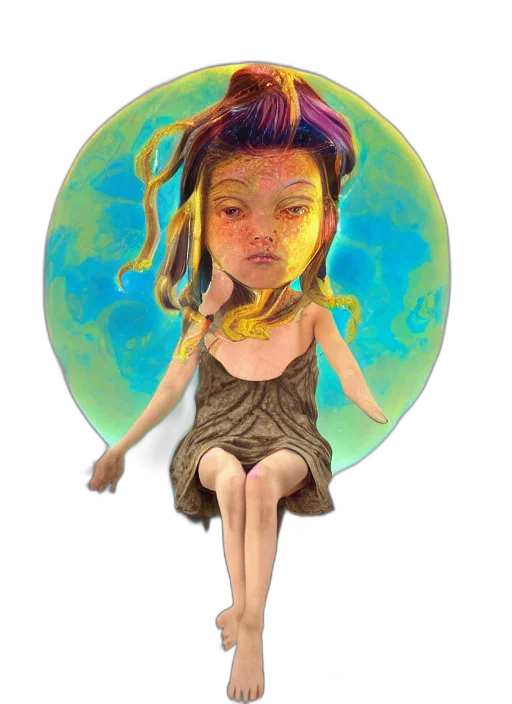 face, mask, creature, staff transparent PNG cut-out