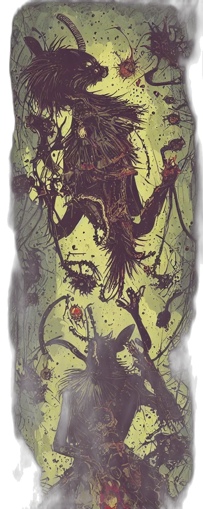 bottle, creature, dragon, staff transparent PNG cut-out