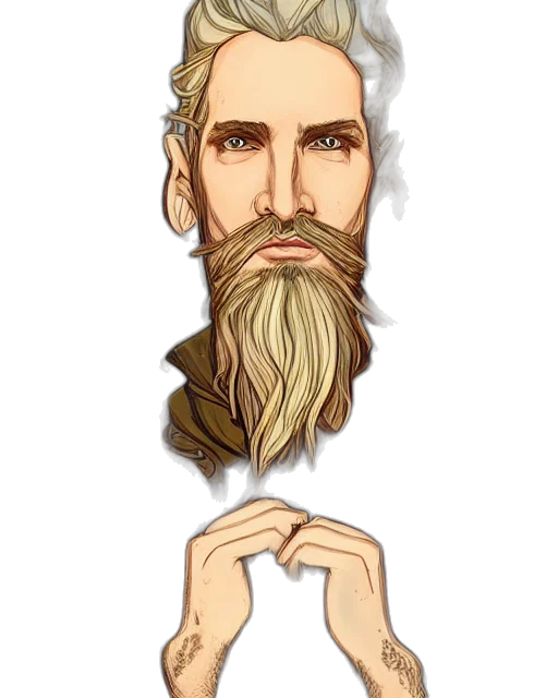 hair, face, mask, staff transparent PNG cut-out