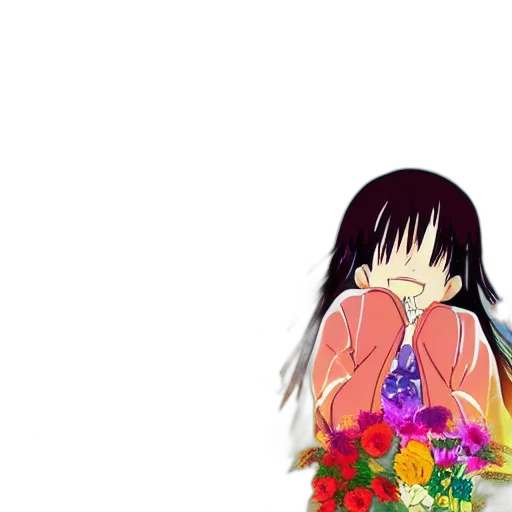 flower, dress, anime, vaporwave transparent PNG cut-out