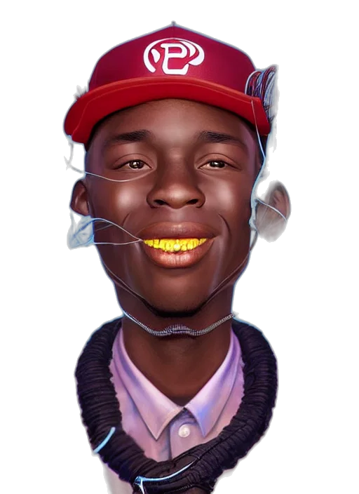 face, hat, staff, jacket transparent PNG cut-out