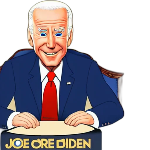cartoon, joe, biden, charicature transparent PNG cut-out