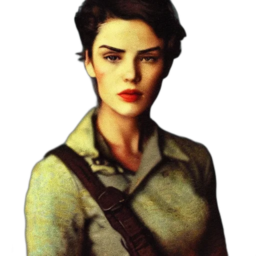 jacket, face, staff, weapon transparent PNG cut-out