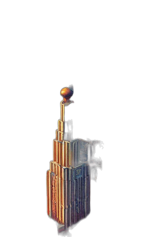 building, crown, jewelry, staff transparent PNG cut-out