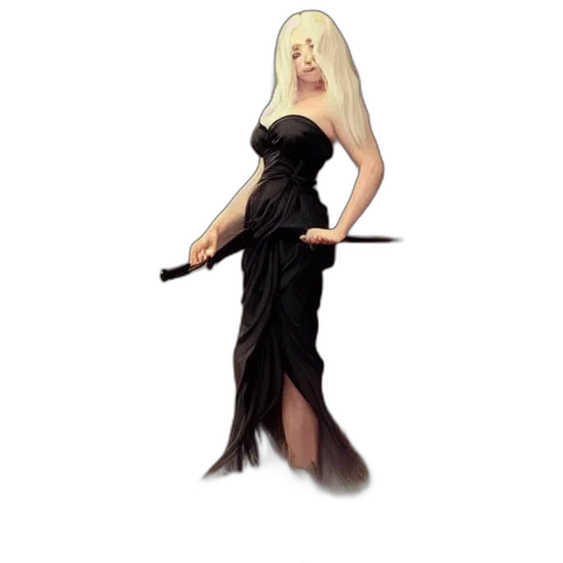 dress, staff, weapon, hair transparent PNG cut-out