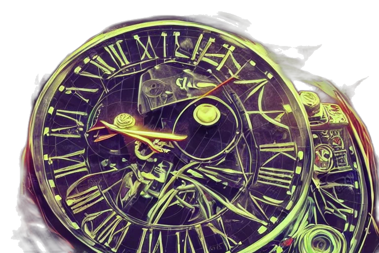 photorealistic, 3d render, time, moving transparent PNG cut-out
