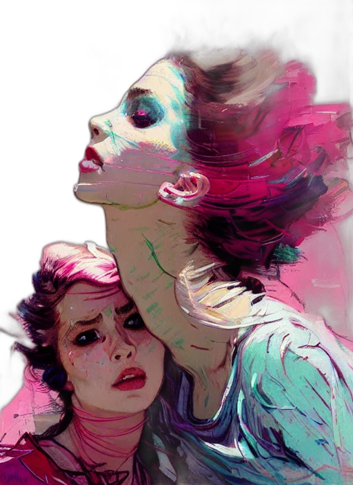 face, comic book art, cyberpunk, concept art transparent PNG cut-out