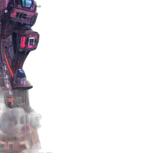 robot, weapon, concept art, 3d render transparent PNG cut-out