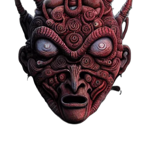 mask, face, creature, staff transparent PNG cut-out