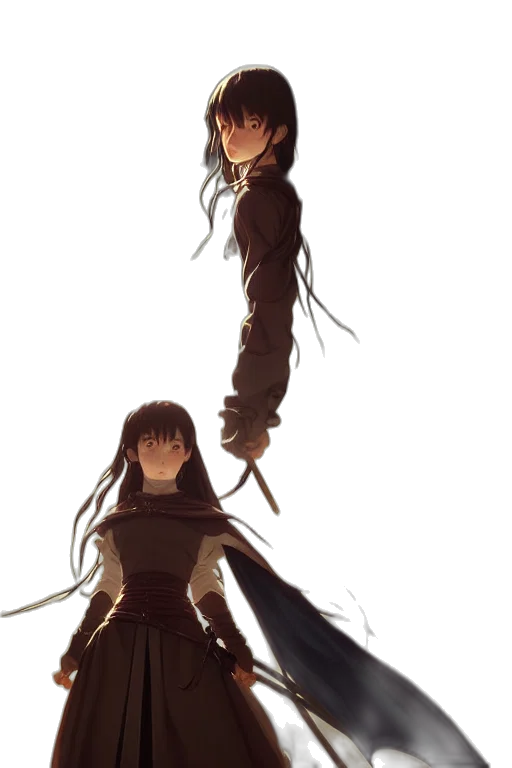 sword, staff, weapon, hair transparent PNG cut-out