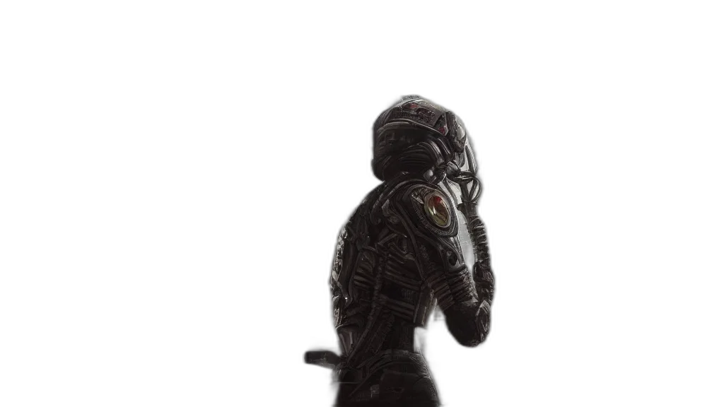 robot, mask, dress, staff transparent PNG cut-out