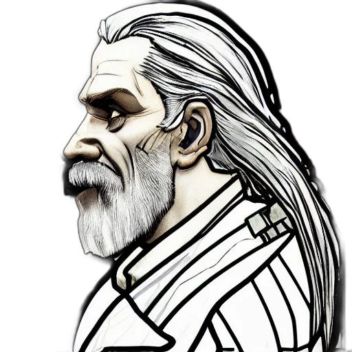 hair, staff, face, comic book art transparent PNG cut-out