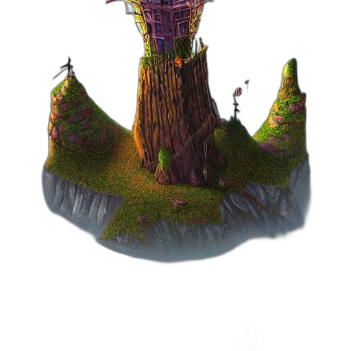 tree, crown, hat, staff transparent PNG cut-out