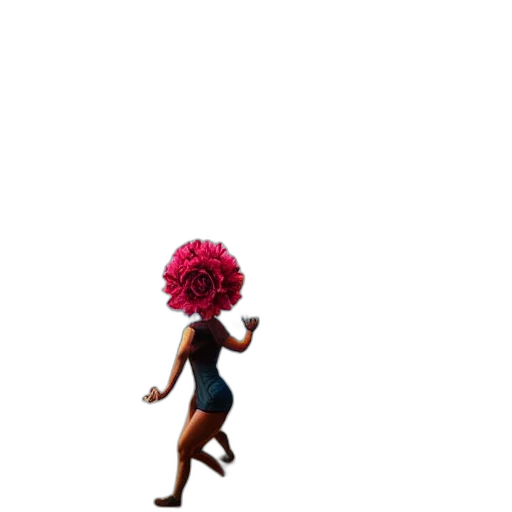 flower, dress, umbrella, hair transparent PNG cut-out