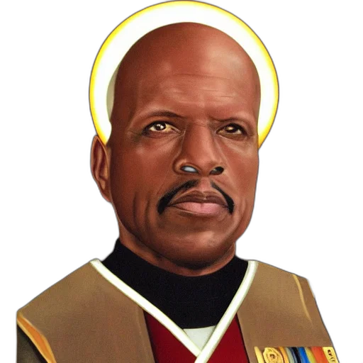 face, photorealistic, commander, sisko transparent PNG cut-out