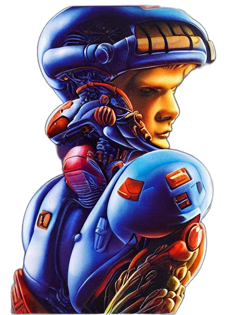 robot, concept art, cyberpunk, pixel art transparent PNG cut-out