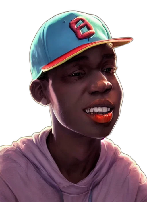 face, hat, photorealistic, concept art transparent PNG cut-out