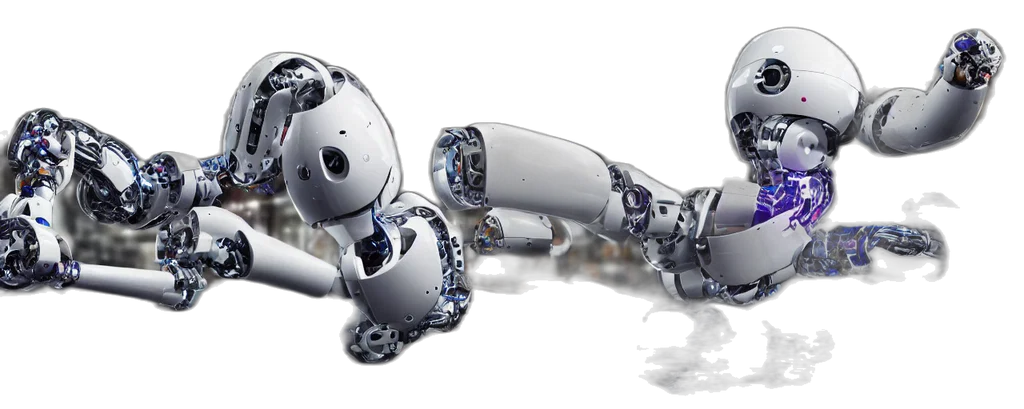 robot, concept art, 3d render, close transparent PNG cut-out