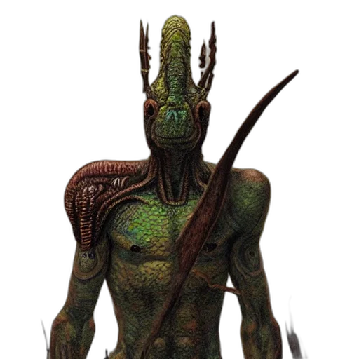 creature, staff, mask, dragon transparent PNG cut-out