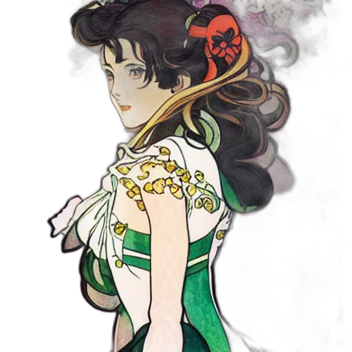 dress, staff, crown, concept art transparent PNG cut-out