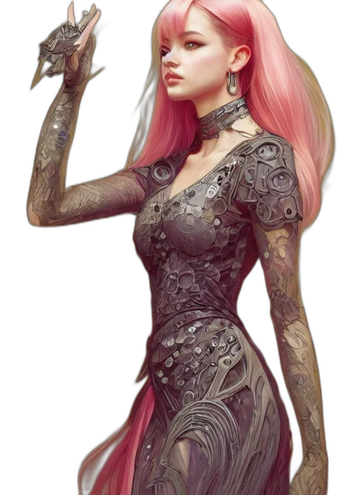 dress, fantasy art, concept art, comic book art transparent PNG cut-out