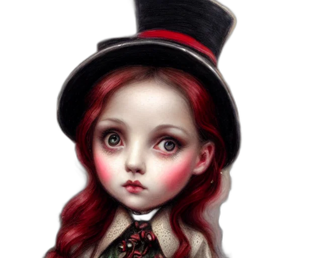 face, hat, fantasy art, photorealistic transparent PNG cut-out