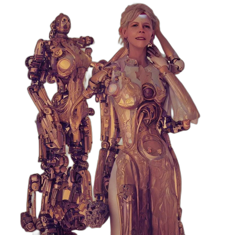 staff, robot, dress, jewelry transparent PNG cut-out