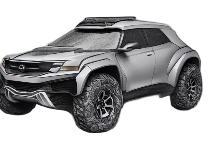 car, 3d render, concept art, photorealistic transparent PNG cut-out