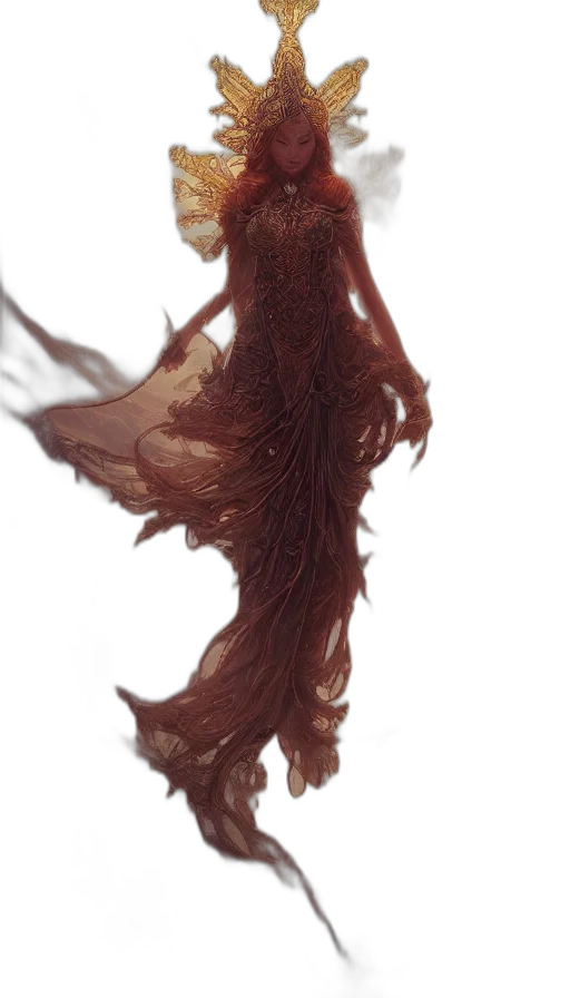 dress, hair, creature, dragon transparent PNG cut-out