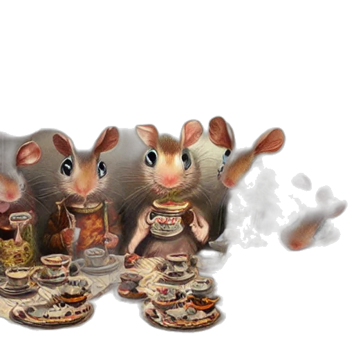 3d render, concept art, photorealistic, mice transparent PNG cut-out
