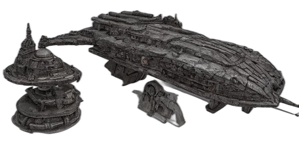 weapon, 3d render, concept art, outer space transparent PNG cut-out