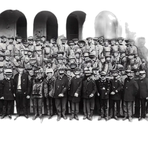 staff, hat, jacket, mask transparent PNG cut-out
