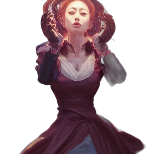 dress, crown, staff, face transparent PNG cut-out
