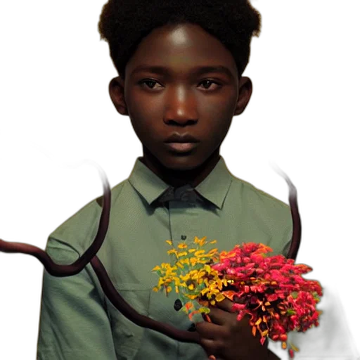 flower, staff, crown, face transparent PNG cut-out
