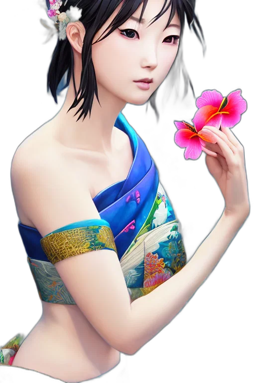 jewelry, flower, dress, staff transparent PNG cut-out