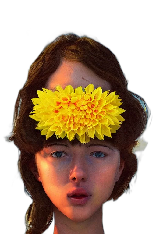 crown, face, flower, mask transparent PNG cut-out