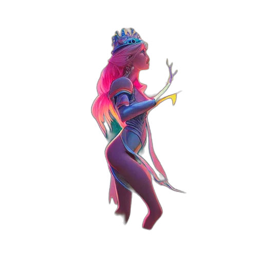 crown, staff, creature, dress transparent PNG cut-out