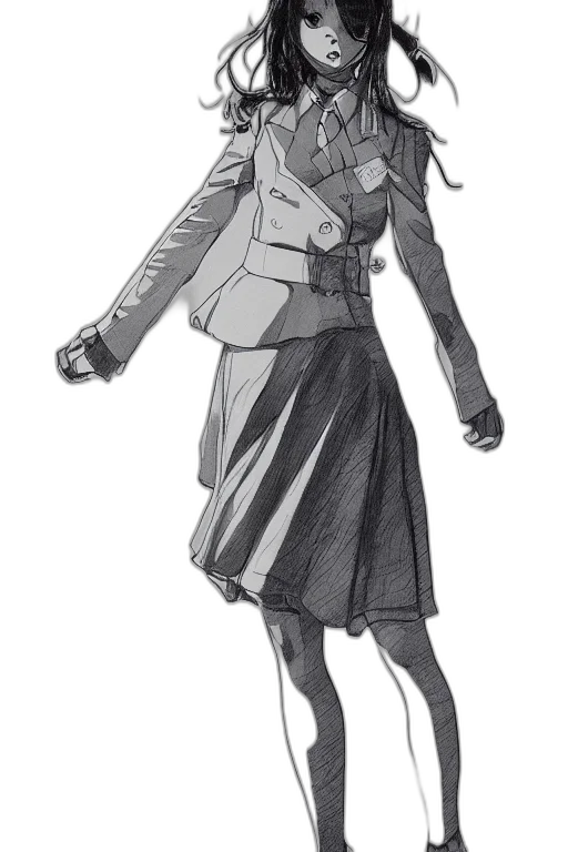 jacket, staff, dress, weapon transparent PNG cut-out