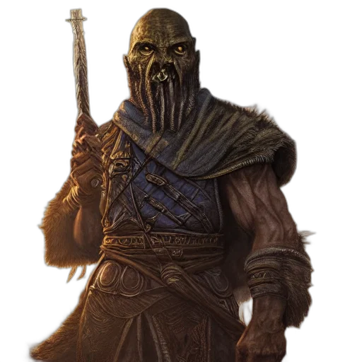 mask, staff, creature, sword transparent PNG cut-out