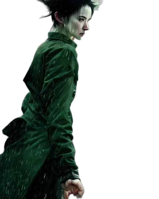 jacket, creature, staff, mask transparent PNG cut-out