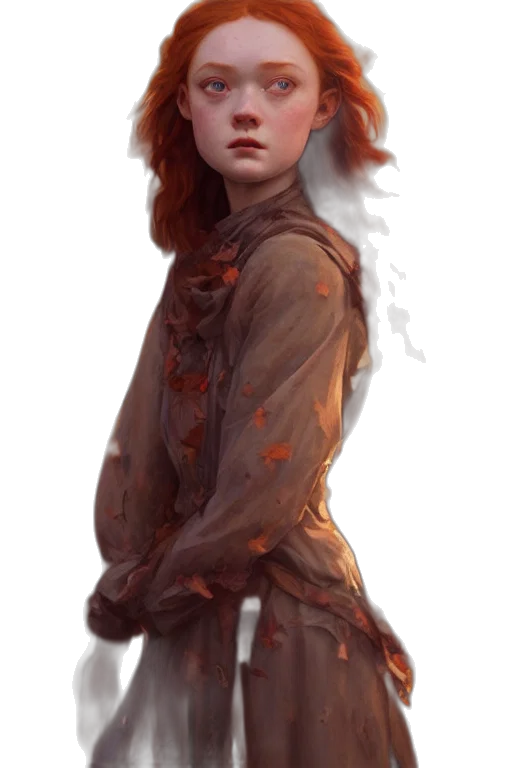 dress, jacket, face, creature transparent PNG cut-out