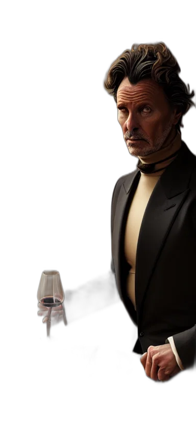 bottle, robot, jacket, staff transparent PNG cut-out