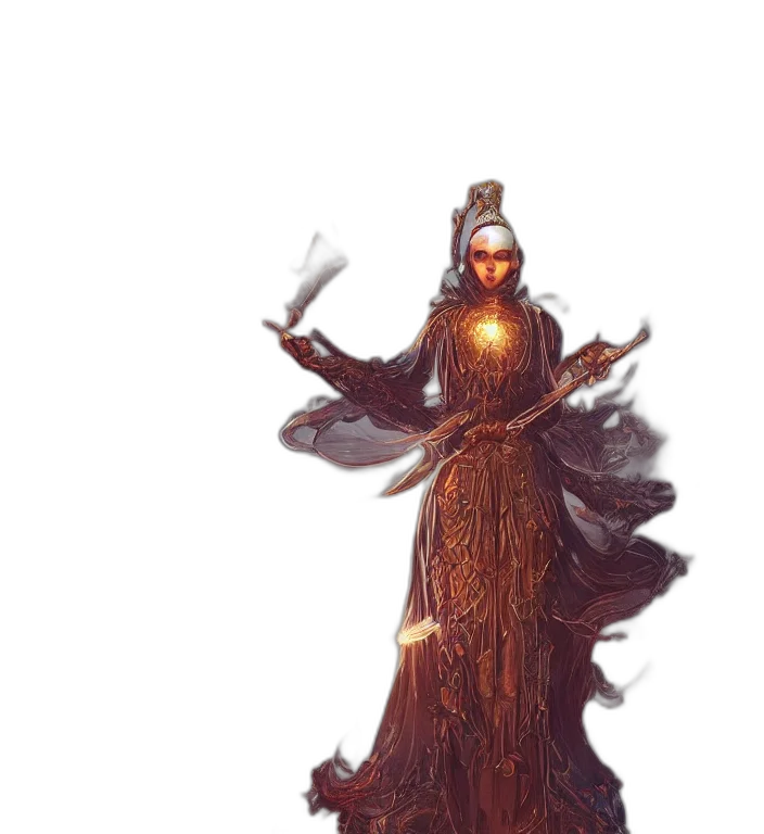 staff, dress, crown, creature transparent PNG cut-out