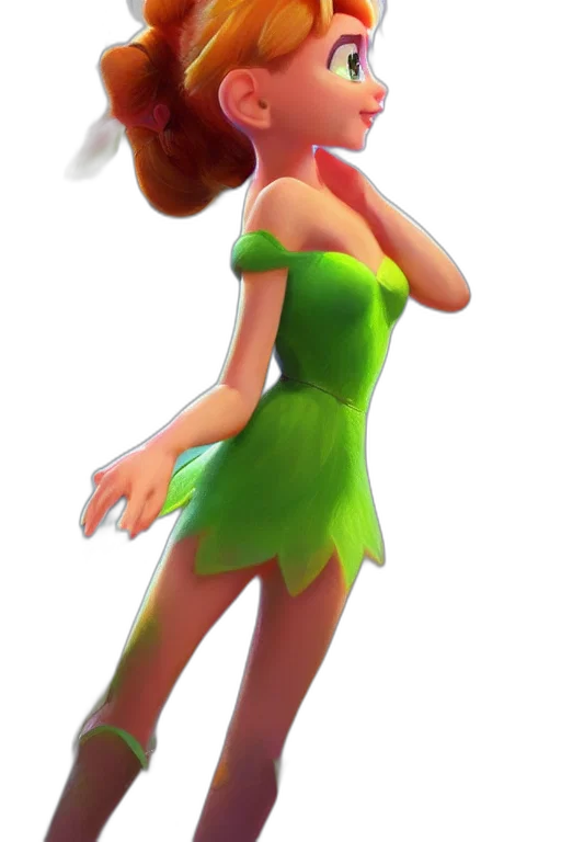 dress, staff, creature, 3d render transparent PNG cut-out