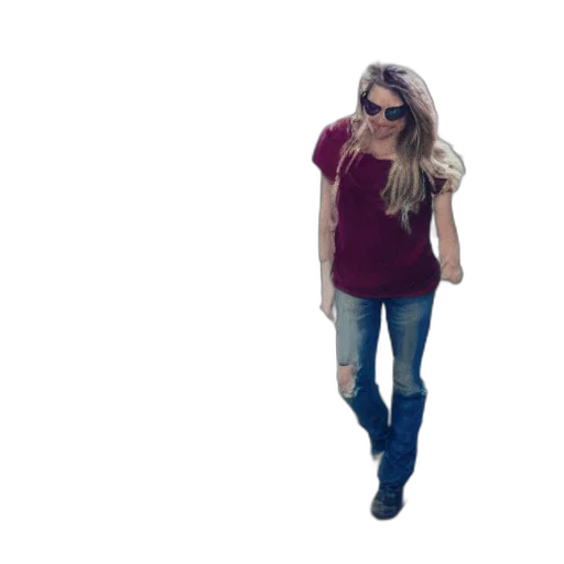 jacket, staff, hair, 3d render transparent PNG cut-out