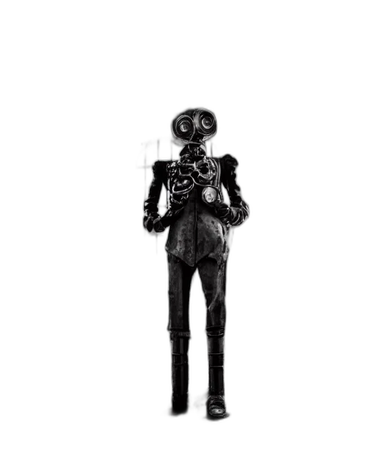 robot, staff, mask, creature transparent PNG cut-out