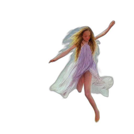 dress, hair, creature, 3d render transparent PNG cut-out