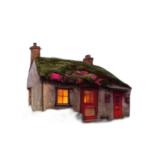 building, furniture, flower, 3d render transparent PNG cut-out
