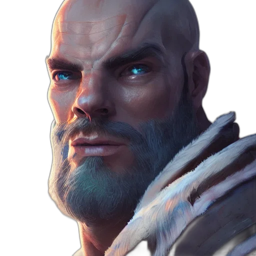 face, weapon, staff, fantasy art transparent PNG cut-out