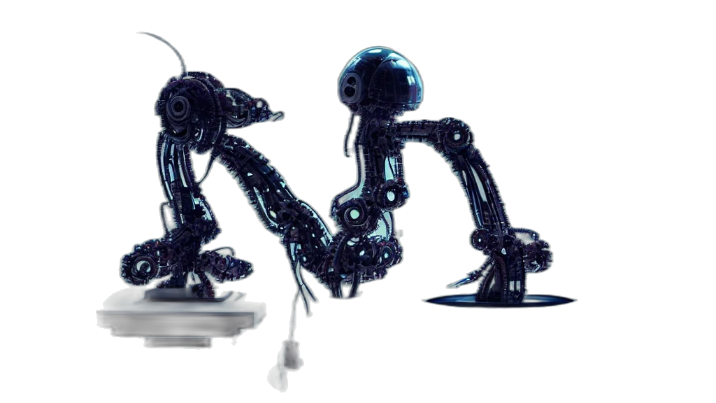 robot, creature, concept art, 3d render transparent PNG cut-out